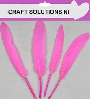 100 QUALITY PINK GOOSE QUILL FEATHERS 10cm to 15cm / ARTS & CRAFTS / CARD MAKING /