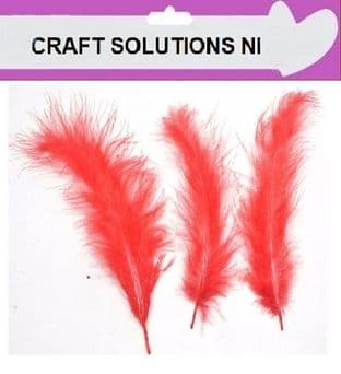 100 RED FLUFFY MARABOU FEATHERS 10cm to 15cm ARTS & CRAFTS / CARD MAKING 10 COLOURS