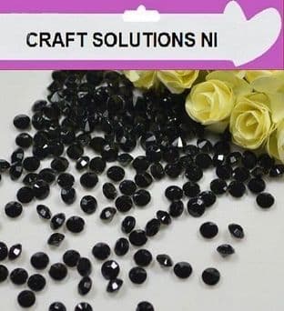 1000 BLACK SCATTER CRYSTALS / DIAMOND TABLE CONFETTI / WEDDING DECORATION