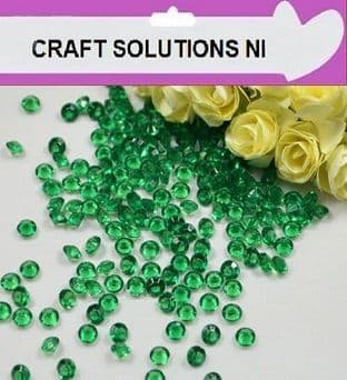 1000 GREEN SCATTER CRYSTALS / DIAMOND TABLE CONFETTI / WEDDING DECORATION