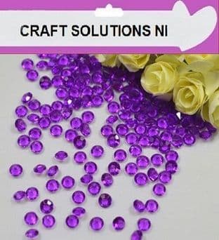 1000 PURPLE SCATTER CRYSTALS / DIAMOND TABLE CONFETTI / WEDDING DECORATION