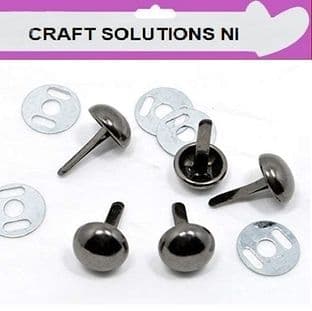 10mm GUN METAL BLACK ROUND BOTTOM BASE Bag & Purse Feet - Handbag Purse Studs