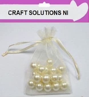 11cm x 16cm - IVORY - PREMIUM ORGANZA BAGS - WEDDING FAVOURS / JEWELLERY POUCHES / GIFTS