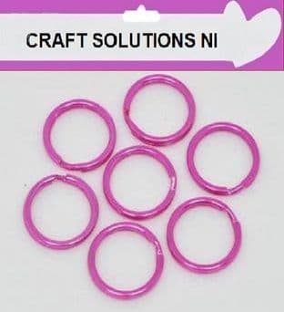 15mm DARK PINK ROUND SPLIT KEY RING DOUBLE LOOP CRAFTS FINDINGS KEYRINGS -