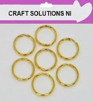 15mm GOLD ROUND SPLIT KEY RING DOUBLE LOOP CRAFTS FINDINGS KEYRINGS - HOBBIES