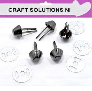 15mm GUN METAL BLACK FLAT BOTTOM BASE Bag & Purse Feet - Handbag Studs - Purse Studs