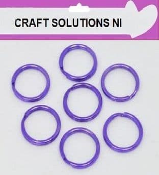 15mm PURPLE ROUND SPLIT KEY RING DOUBLE LOOP CRAFTS FINDINGS KEYRINGS - HOBBIES