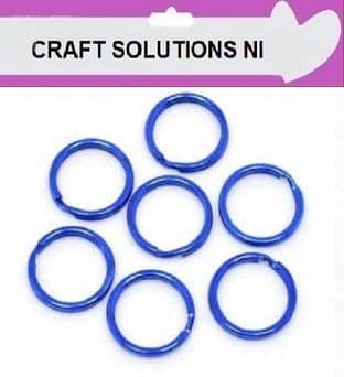15mm ROYAL BLUE ROUND SPLIT KEY RING DOUBLE LOOP CRAFTS FINDINGS KEYRINGS -