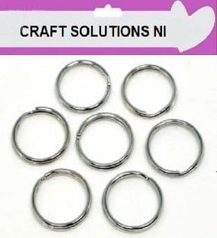 15mm SILVER ROUND SPLIT KEY RING DOUBLE LOOP CRAFTS FINDINGS KEYRINGS - HOBBIES