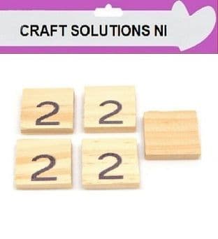 2 - WOODEN SCRABBLE NUMBERS & SYMBOLS - 0 1 2 3 4 5 6 7 8 9 @ &
