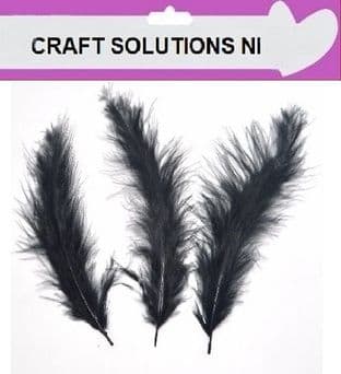 200 BLACK FLUFFY MARABOU FEATHERS 7cm to 10cm ARTS & CRAFTS / CARD MAKING 10 COLOURS