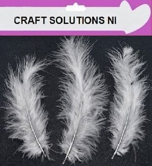 200 IVORY FLUFFY MARABOU FEATHERS 7cm to 10cm ARTS & CRAFTS / CARD MAKING 10 COLOURS