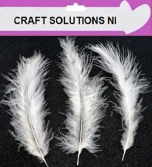 200 WHITE FLUFFY MARABOU FEATHERS 7cm to 10cm ARTS & CRAFTS / CARD MAKING 10 COLOURS