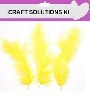 200 YELLOW FLUFFY MARABOU FEATHERS 7cm to 10cm ARTS & CRAFTS / CARD MAKING 10 COLOURS