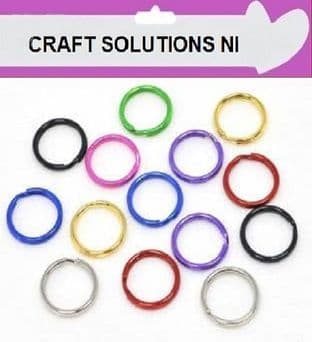 25mm MIXED ROUND SPLIT KEY RING DOUBLE LOOP CRAFTS FINDINGS KEYRINGS - HOBBIES