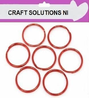 25mm RED ROUND SPLIT KEY RING DOUBLE LOOP CRAFTS FINDINGS KEYRINGS - HOBBIES
