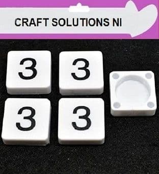 3 - WHITE SCRABBLE NUMBERS & SYMBOLS - 0 1 2 3 4 5 6 7 8 9 @ &