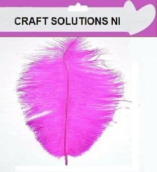 5 HOT PINK FLUFFY OSTRICH FEATHERS 25cm to 30cm / ARTS & CRAFTS / CARD MAKING