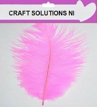 5 PINK FLUFFY OSTRICH FEATHERS 25cm to 30cm / ARTS & CRAFTS / CARD MAKING
