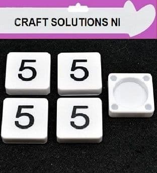5 - WHITE SCRABBLE NUMBERS & SYMBOLS - 0 1 2 3 4 5 6 7 8 9 @ &