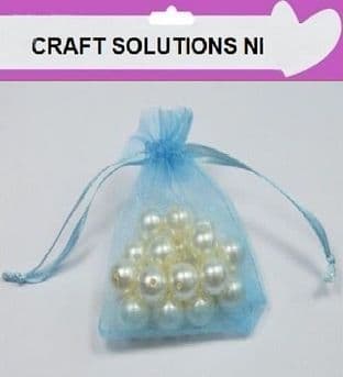 7cm x 9cm - BABY BLUE PREMIUM ORGANZA BAGS - WEDDING FAVOURS / JEWELLERY POUCHES / GIFTS