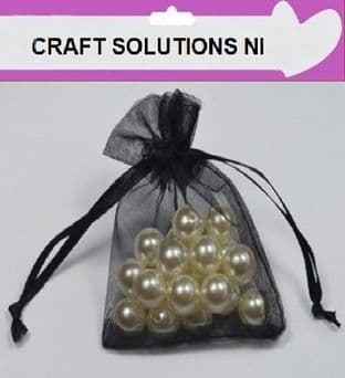 7cm x 9cm - BLACK PREMIUM ORGANZA BAGS - WEDDING FAVOURS / JEWELLERY POUCHES / GIFTS