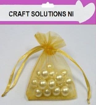 7cm x 9cm - GOLD PREMIUM ORGANZA BAGS - WEDDING FAVOURS / JEWELLERY POUCHES / GIFTS