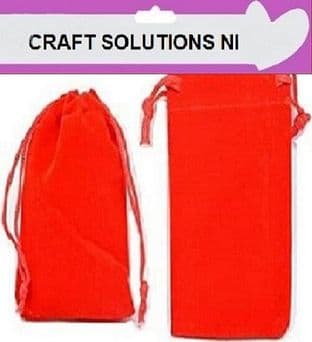 7cm x 9cm- Red - Luxury Velvet - Gift Pouches Jewellery Pouches - Wholesale Price UK