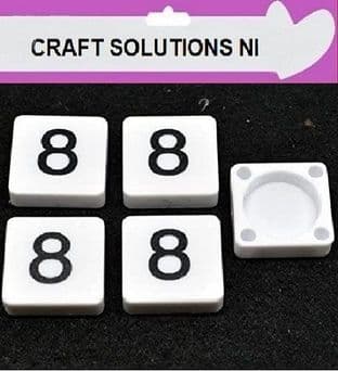 8 - WHITE SCRABBLE NUMBERS & SYMBOLS - 0 1 2 3 4 5 6 7 8 9 @ &
