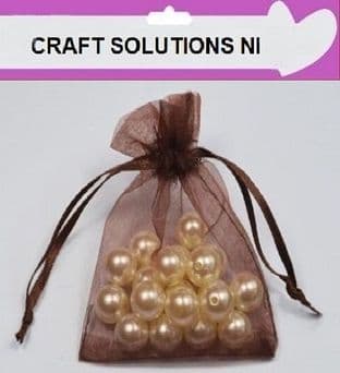 9cm x 12cm - BROWN PREMIUM ORGANZA BAGS - WEDDING FAVOURS / JEWELLERY POUCHES / GIFTS