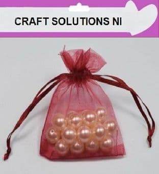9cm x 12cm - BURGUNDY PREMIUM ORGANZA BAGS - WEDDING FAVOURS / JEWELLERY POUCHES / GIFTS