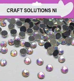 AA GRADE HOT FIX - CRYSTAL AB - RHINESTONES DIAMANTE GEMS 3mm (SS10) - 4mm (SS16) - 5mm (SS20) (1)