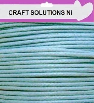 AQUA - WAXED COTTON CORD 10 METRES LONG x 1mm THICKNESS - 23 COLOURS JEWELLERY MAKING