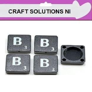 B - BLACK QUALITY SCRABBLE TILE LETTERS - PACKS OF 5,10,20,50. - GAME PIECES