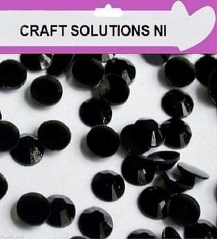 BLACK - 1000 Flat Back Rhinestones Resin Gems Diamante Crystals 2mm 3mm 4mm 5mm