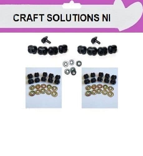 BLACK PLASTIC TOY NOSES - TOY MAKING TEDDY BEARS CRAFTS