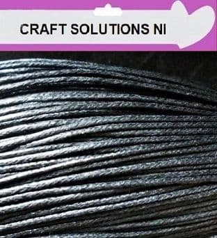 BLACK - WAXED COTTON CORD 10 METRES LONG x 1mm THICKNESS - 23 COLOURS JEWELLERY MAKING