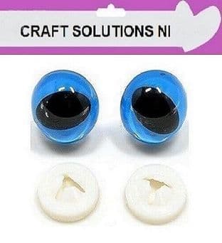 BLUE CATS EYES - 10 COLOURS - 3 SIZES - PLASTIC BACKS - Teddy Bear Making Soft Toy