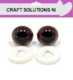 BROWN CRYSTAL EYES - PLASTIC BACKS - Teddy Bear Making Soft Toy Doll Animal
