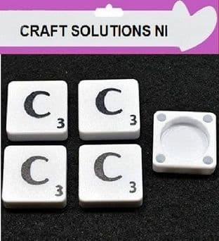 C - WHITE QUALITY SCRABBLE TILE LETTERS - PACKS OF 5,10,20,50. - GAME PIECES