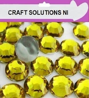CITRINE - 1000 Flat Back Rhinestones Resin Gems Diamante Crystals 2mm 3mm 4mm 5mm