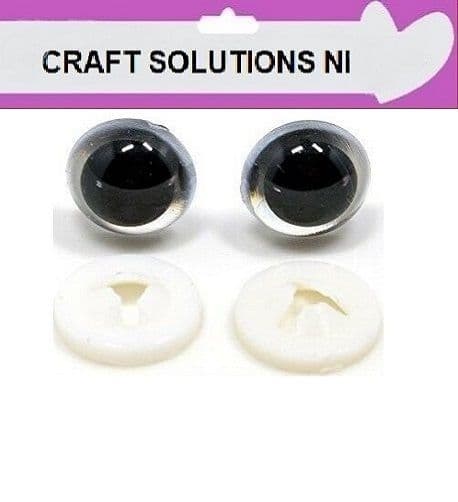 CLEAR CRYSTAL EYES -  PLASTIC BACKS - Teddy Bear Making Soft Toy Doll Animal