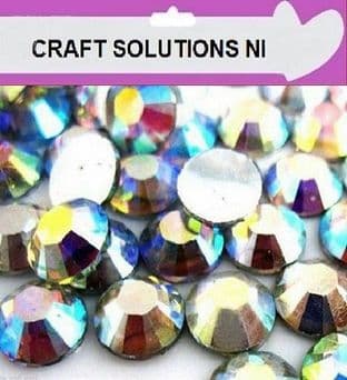 CRYSTAL AB - 1000 Flat Back Rhinestones Resin Gems Diamante Crystals 2mm 3mm 4mm 5mm