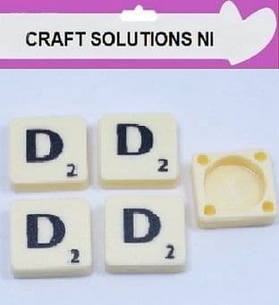 D - IVORY QUALITY SCRABBLE TILE LETTERS - PACKS OF 5,10,20,50. - GAME PIECES