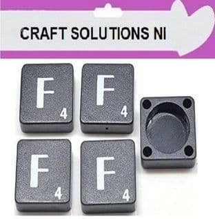 F - BLACK QUALITY SCRABBLE TILE LETTERS - PACKS OF 5,10,20,50. - GAME PIECES