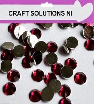 FUSCHIA - 1000 Flat Back Rhinestones Resin Gems Diamante Crystals 2mm 3mm 4mm 5mm