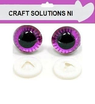 FUSCHIA OWL EYES - MANY COLOURS - PLASTIC BACKS - Teddy Bear Making Soft Toy Animal