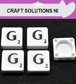 G - WHITE QUALITY SCRABBLE TILE LETTERS - PACKS OF 5,10,20,50. - GAME PIECES