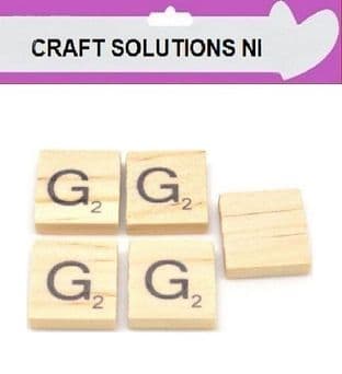 G - WOODEN QUALITY SCRABBLE TILE LETTERS - PACKS OF 5,10,20,50. - GAME PIECES