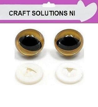 GOLD CATS EYES - 10 COLOURS - 3 SIZES - PLASTIC BACKS - Teddy Bear Making Soft Toy